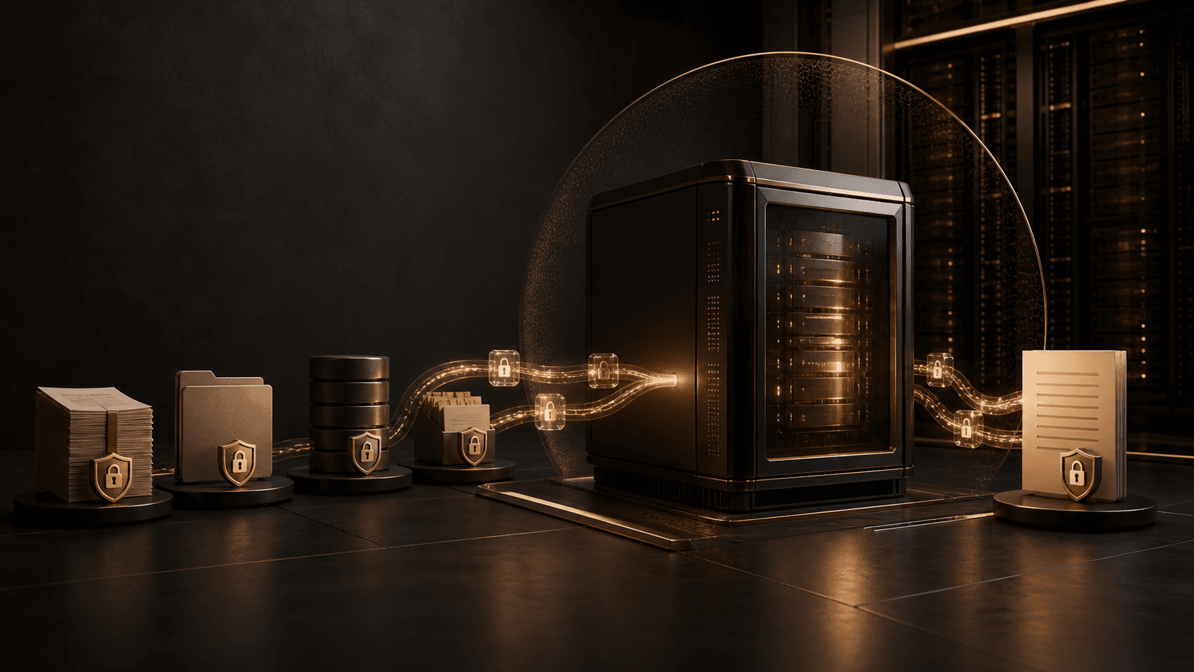 Dedicated AI compute node connected to protected business documents inside a private infrastructure boundary